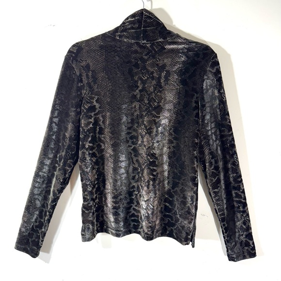 Sno Skins metallic snake print stretch velvet turtleneck - Picture 6 of 9